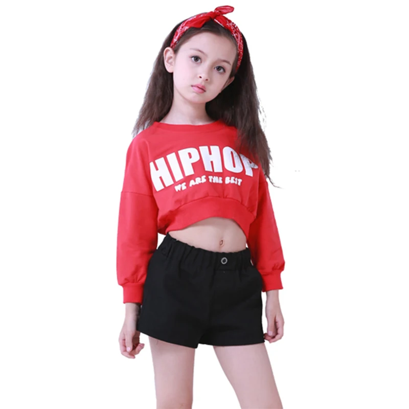 

Kid Cropped Sweatshirt Shirt Jogger Pants Hip Hop Clothing Clothes Jazz Dance Costume for Girls Boys Ballroom Dancing Streetwear