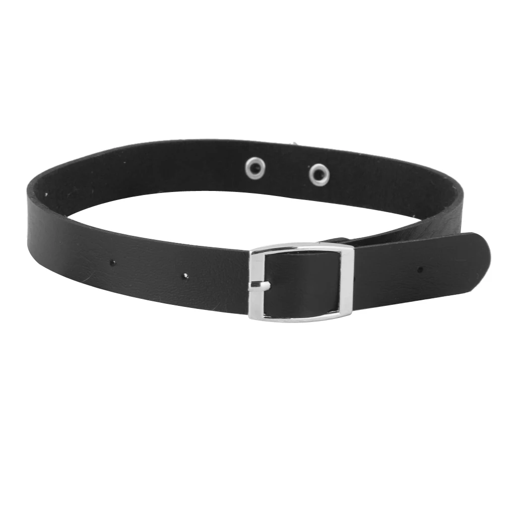 PU Leather Collar Choker Chain Belt Buckle Charm Necklace Adjustable Length for Women Jewelry  