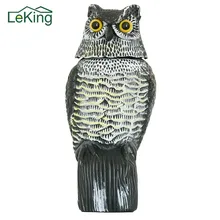 Большой реалистичные моделирование сова decoy с вращающейся головкой птица голубь Кроу чучело садовое украшение автомобиля ферм Борьба с вредителями