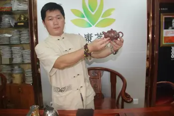 

Chinese tea set Yi xing teapot Famous manual teapot for puer oolong tea Wealth Lingering pumpkin Painted mud about 290ml