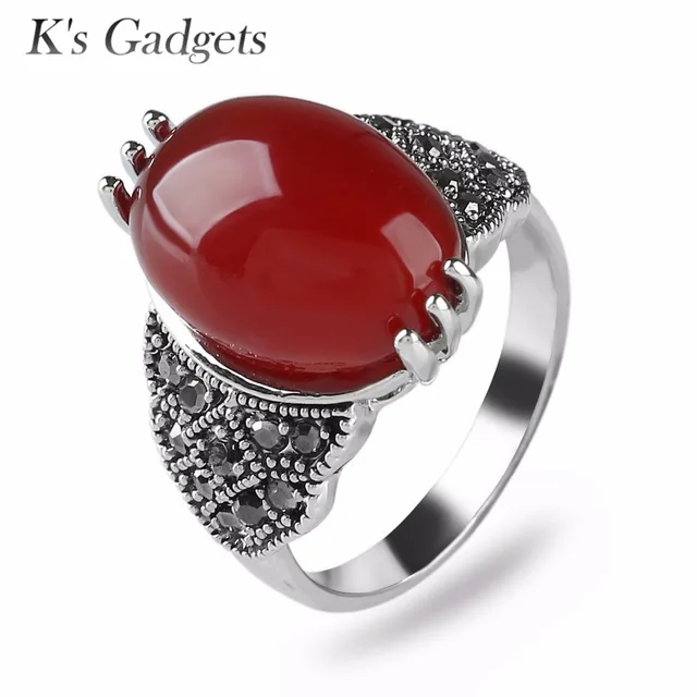 stone ring natural red semi precious stones garnet wedding jewelry vintage retro crystal rhinestone rings - Garnet Wedding Rings stone ring natural red semi precious stones garnet wedding jewelry vintage retro crystal rhinestone rings - Garnet Wedding Rings