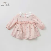 Dave bella/DBM9914; платье для маленьких девочек; весенние платья с длинными рукавами; детское платье для девочек; детское Эксклюзивное Платье для дня рождения
