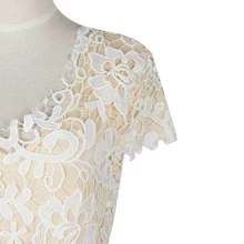 Summer Dress 2017 Hot New Short Sleeve Women Lace Dress V-Neck Ladies Slim Casual Woman Party Dresses Vestidos Femininos