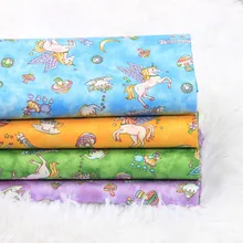 Полуярдовое тонкое обувь из хлопка, с мультяшками с принтом единорога, хлопковое платье ручной работы, одежда для малышей, детская одежда, B416