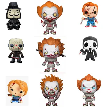 

10cm Movie Stephen King's It Child's Play Saw Scream Pennywise Chucky Billy Friday the 13th VforVendetta Action Figure Toys