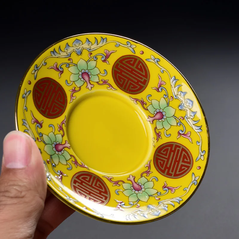 Цветная эмалированная фарфоровая чашка gaiwan китайская керамическая чаша для