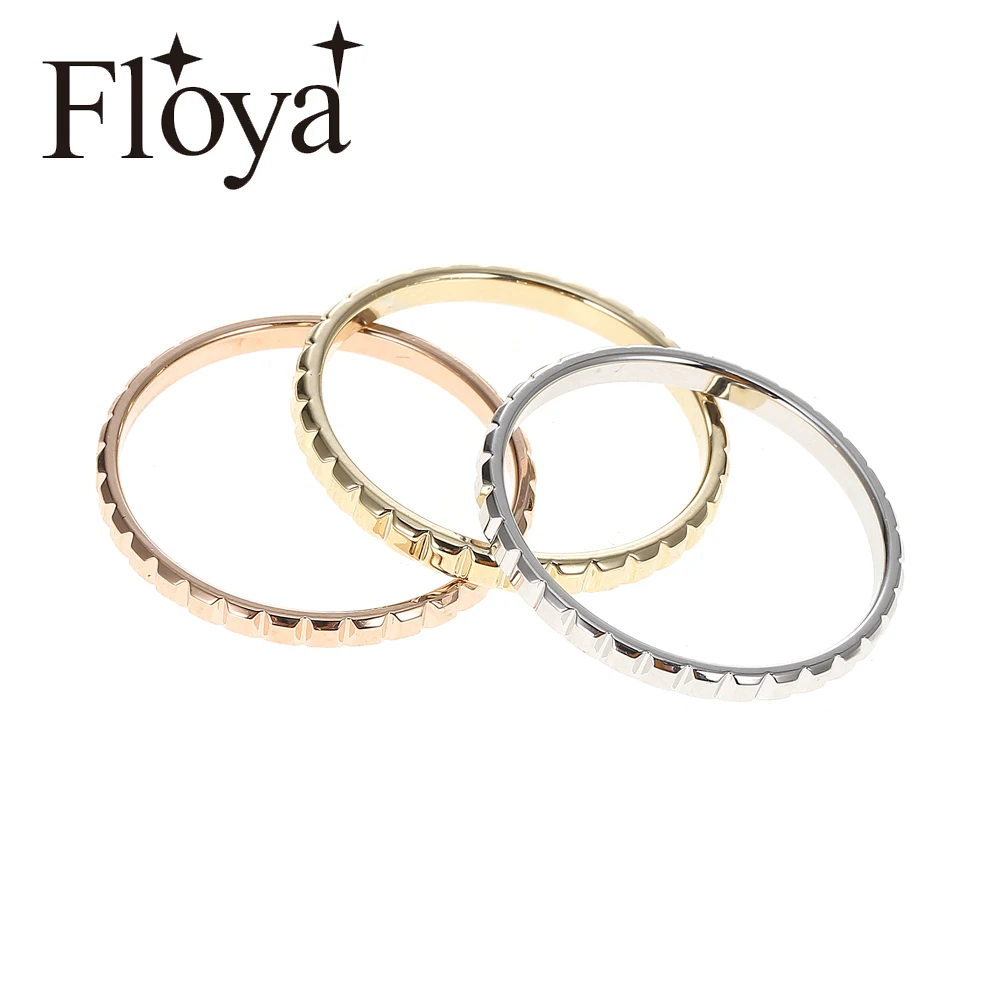 

Floya Chocolate Stackable Rings 2mm Width Filled Band Women Wedding Stainless Steel Combination Interchangeable Ring For Girls
