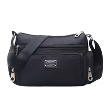 Новейшая Женская нейлоновая сумка-мессенджер, Женская однотонная Повседневная сумка через плечо для девушек, Холщовая Сумка через плечо