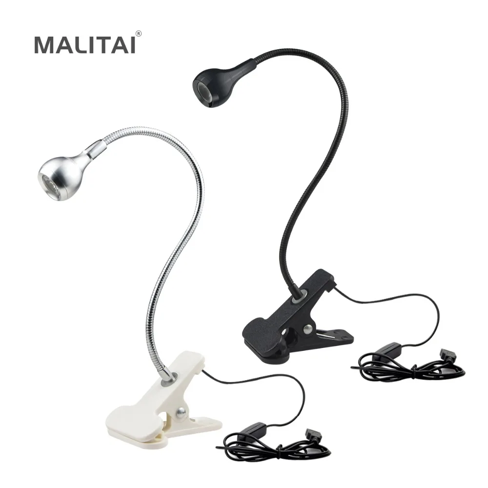 

USB Power LED Desk lamp 1W Flexible Bed Reading Book lights Table lamp With Clip Holder Student Study lamp