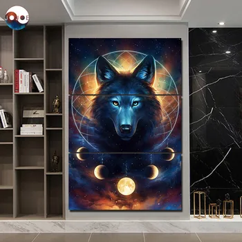 

Dream Catcher by JoJoesArt HD print 3 piece canvas art Black Wolf ArtSailing Home Decoration Wall Pictures CU-3232C
