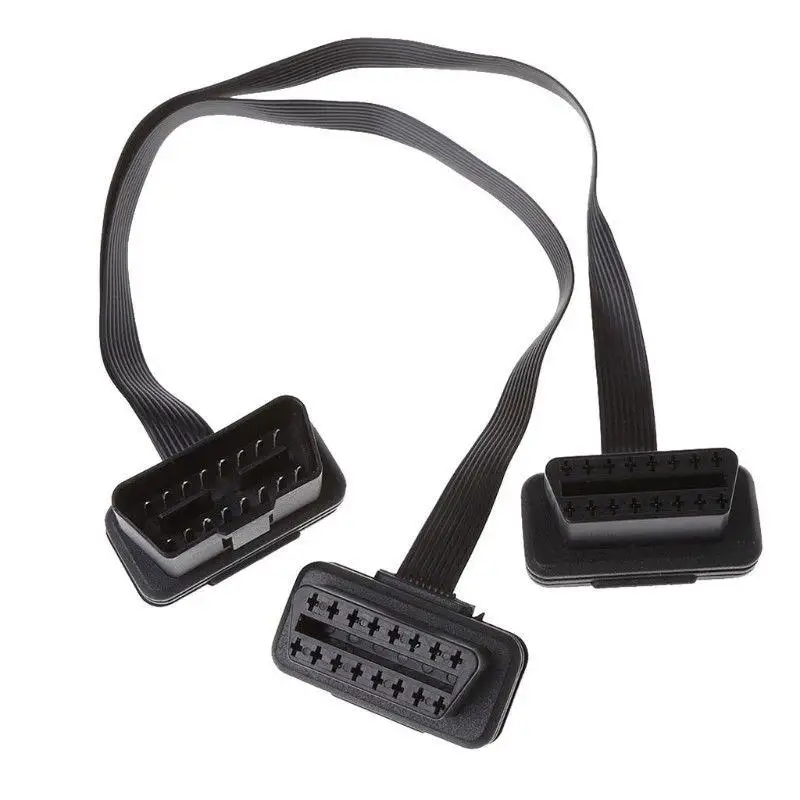 16 Pin OBD2 Male To Double Female Splitter Flat Thin Y Connector Extension Cable ODB 2 | Обустройство дома