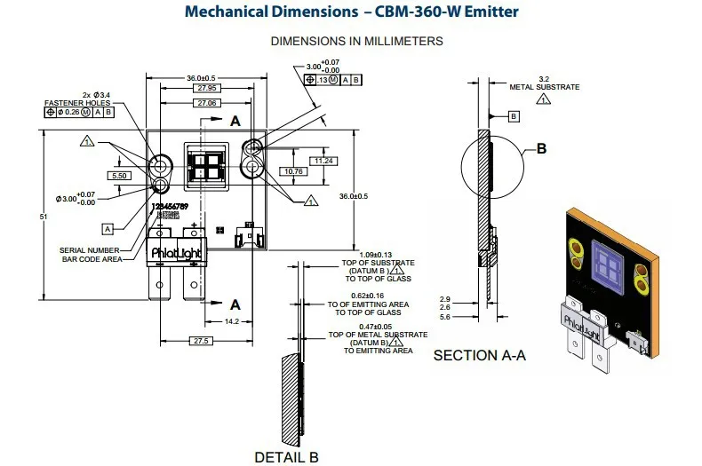 Ограниченная серия! 1 шт. Luminus CBM360 CBM-360 холодный белый 6000-6500 к 90 Вт высокое мощность светодиодный излучатель чип лампа светильник