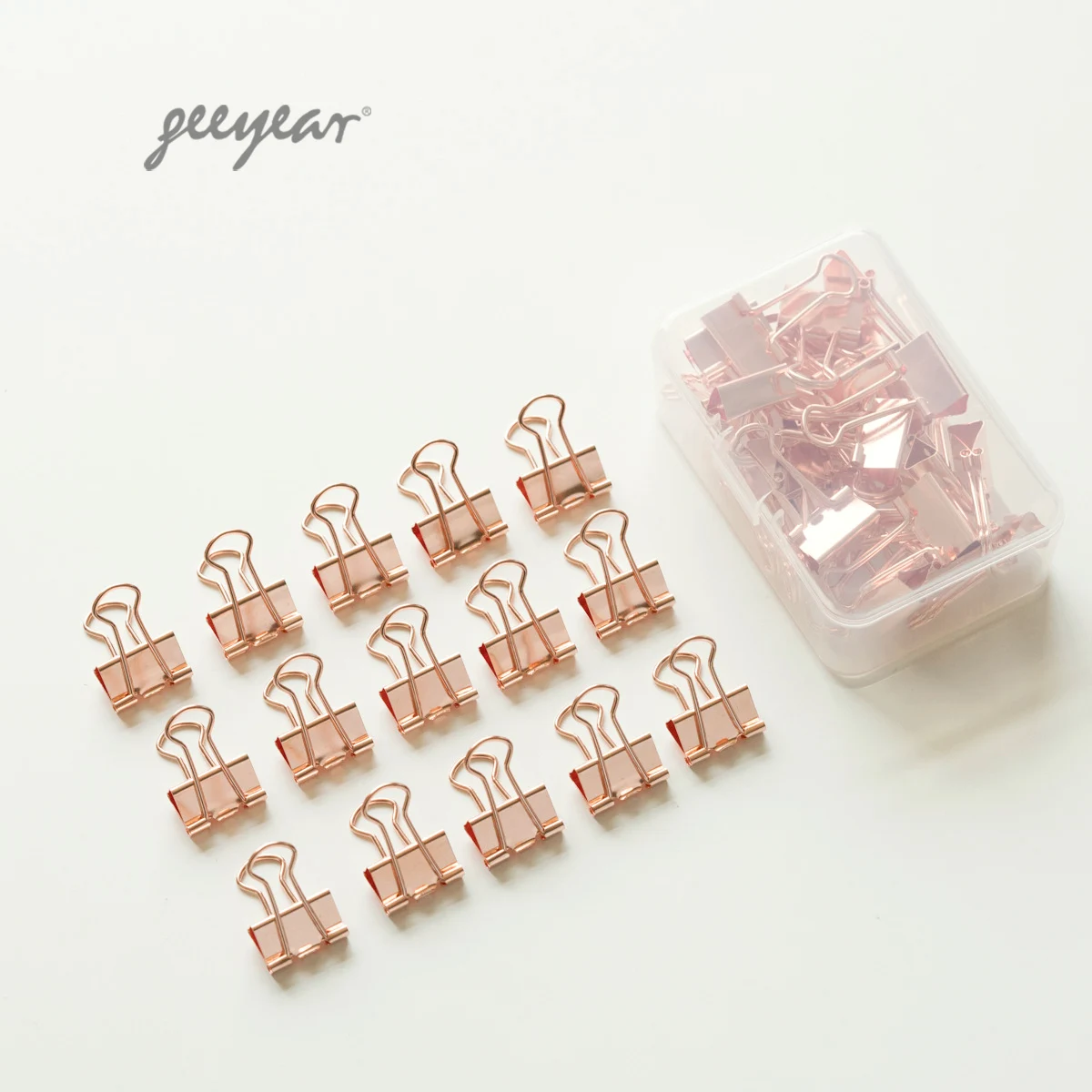 

19mm 24Pieces Rose Gold Dovetail Clip Metal Iron Clip Fresh and Lovely Creative Ticket Student Stationery File Clip