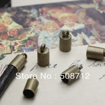 

Free shipping!!!!!500pcs/lot Bronze Tone Necklace Cord End Tib Beads Caps W/Loop Fit 4mm Leather Cord