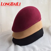 Зимние однотонные шерстяные фетровые Козырьки шапки для женщин унисекс Мужские береты шапки SADW012
