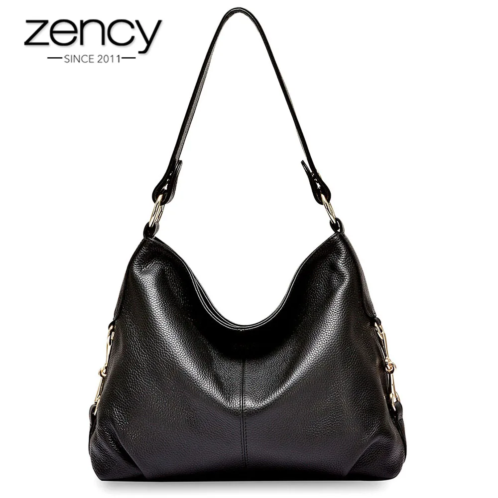Zency, новая модель, женская сумка на плечо, натуральная кожа, сумка, Классическая, черная, вместительная, модная, женская, через плечо, сумка-мессенджер