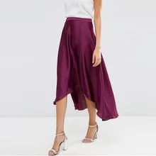 Виноградная фиолетовая шелковая шифоновая юбка для женщин длиной до щиколотки для взрослых женская юбка на молнии на заказ на молнии Saia Faldas