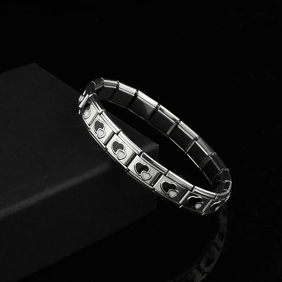 2018-Charm-heren-Rvs-Armbanden-Zwart-Witter-Liefde-Cupido-Armband-Rvs-Banglet-Vakantie-Bangle-Armband-Gift
