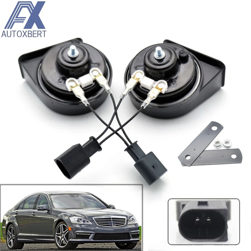 

1 Pair 410/510Hz Car Snail Horn For Mercedes Benz S280 S320 S400 S420 S450 S600 S63 S250 W221 2006-2013 Waterproof Auto Horns