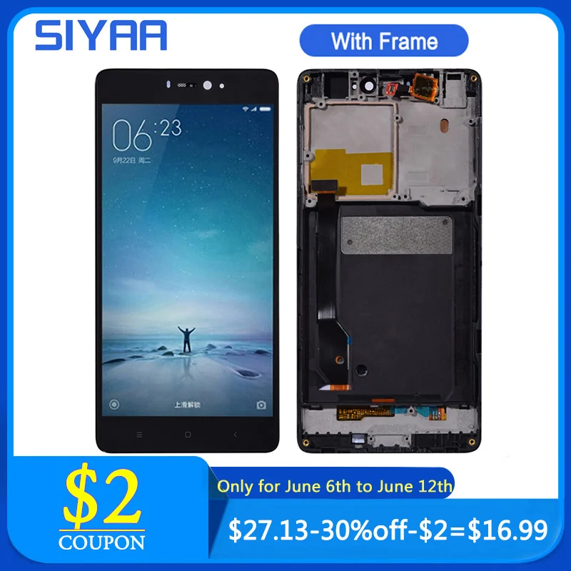 

Original For Xiaomi Mi 4C Replacing LCD Display 3D Touch Screen Tablet with Frame Assembly Spare Parts