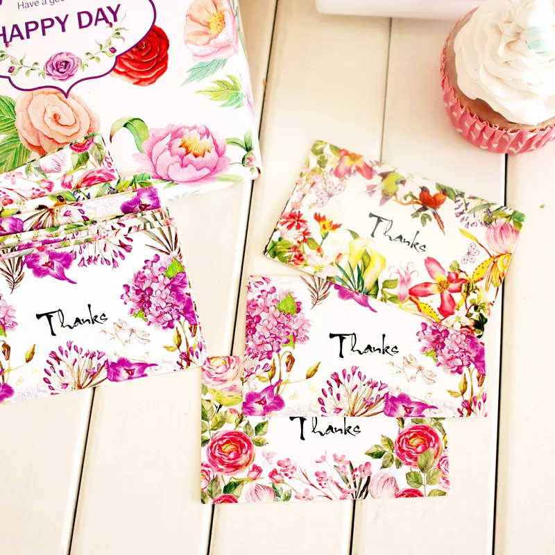 50pcs Mini Card 3 color Spring the flower season style multi-use Scrapbooking invitation DIY Decoration party gift card | Дом и сад
