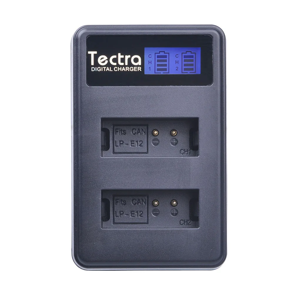 Tectra LP E12 LP E12 LCD USB Dual Charger for Canon EOS M EOS 100D EOS