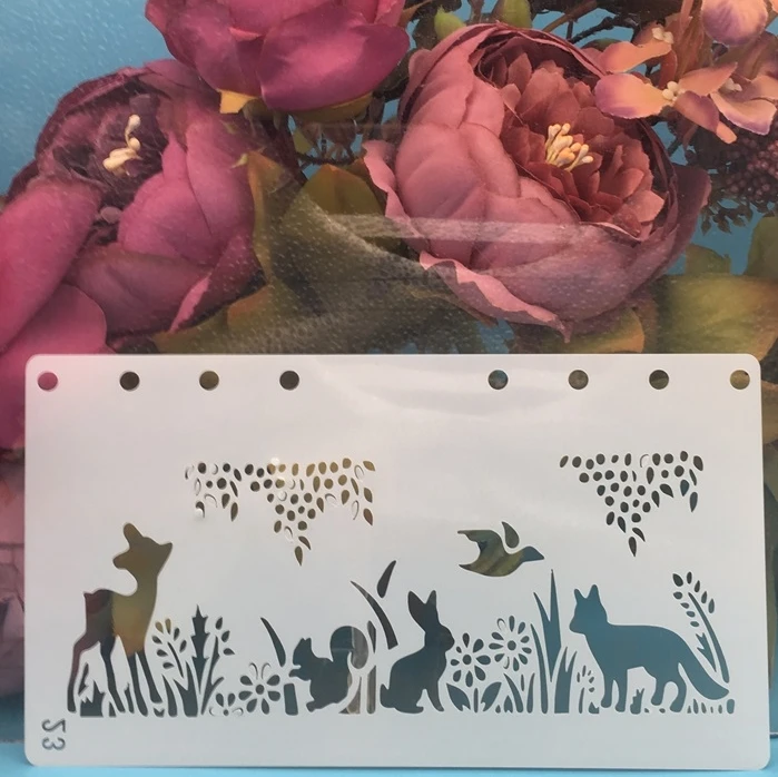 A6 Forrest животные лисы DIY Craft Layering трафареты живопись штампованная для скрапбукинга