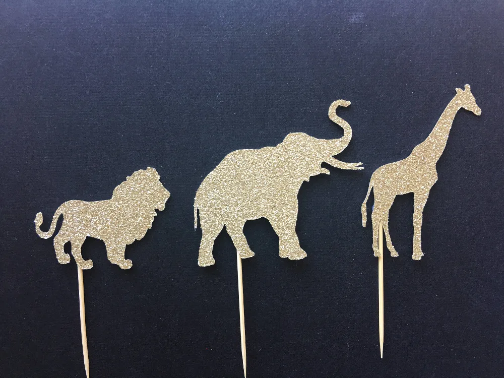 

Safari Animal Cupcake Toppers - Jungle cupcake topper/zoo party decor/Lion/Elephant/Giraffe/Jungle animals/African Animals/A