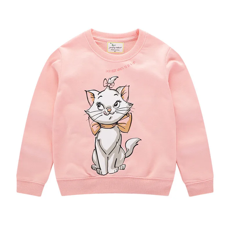 Jumping Meters Girls Sweatshirts With Animals Print Cotton New Baby Tops Long Sleeve Clothing Cute Cat Girls Sweatshirts