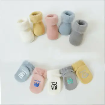 

Newborn Boot Floor Socks Baby Cartoon Warm Shoes Anti-slip Slipper Thick Velvet