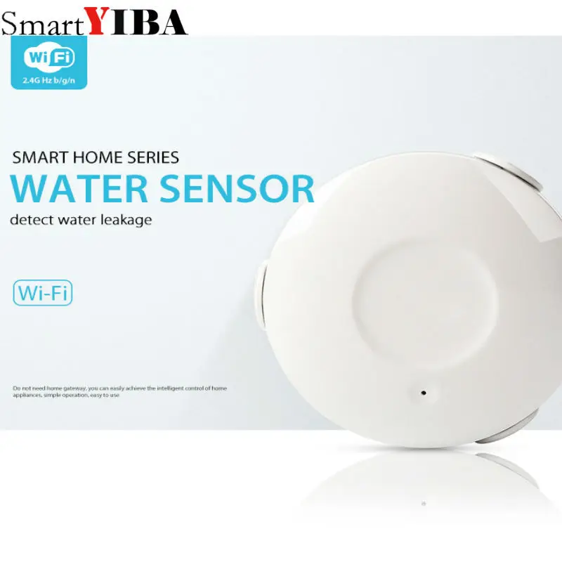 SmartYIBA Smart Water Sensor WiFi Water Flood Wi Fi and Leak Detector Alarm Sensor and App