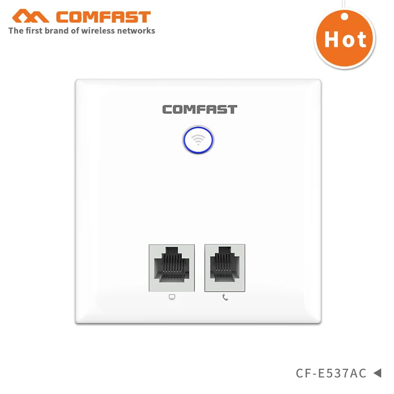 

750Mbps Wireless AP 802.11ac wifi Access Point Router WiFi Extender Dual Band Indoor Wall Mount 86mm Panel with RJ11 / RJ45 port