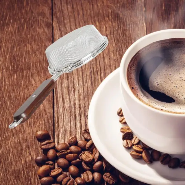 Best Offers Coffee Baked Bean Net Filter Spoon Stainless Steel Coffee Beans Baking Fried Nets With Black Rosewood Handle Coffee Accessrioes
