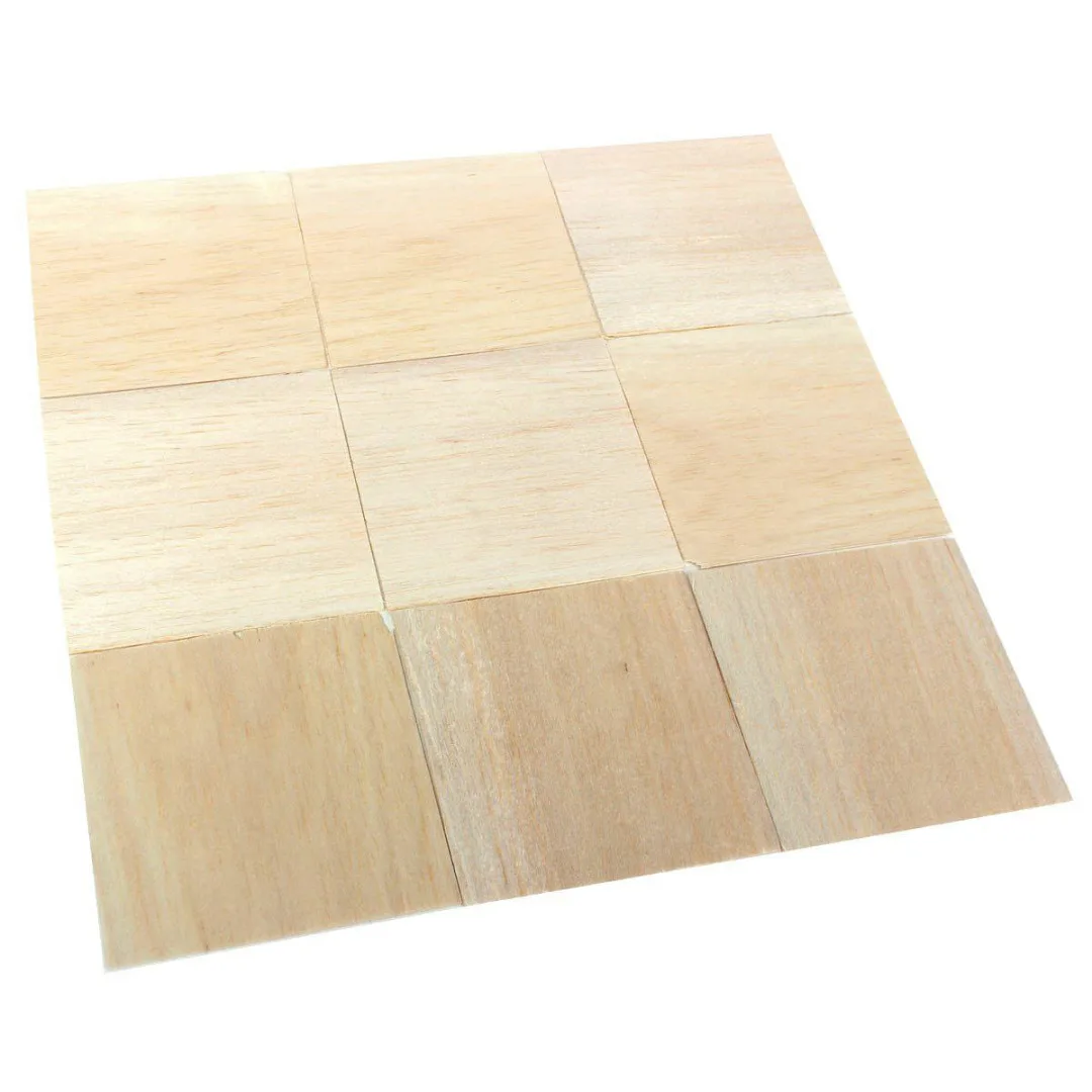 20pcs Wooden Plate Model Balsa Wood Sheets for House Ship Aircraft 100x100x1mm DIY