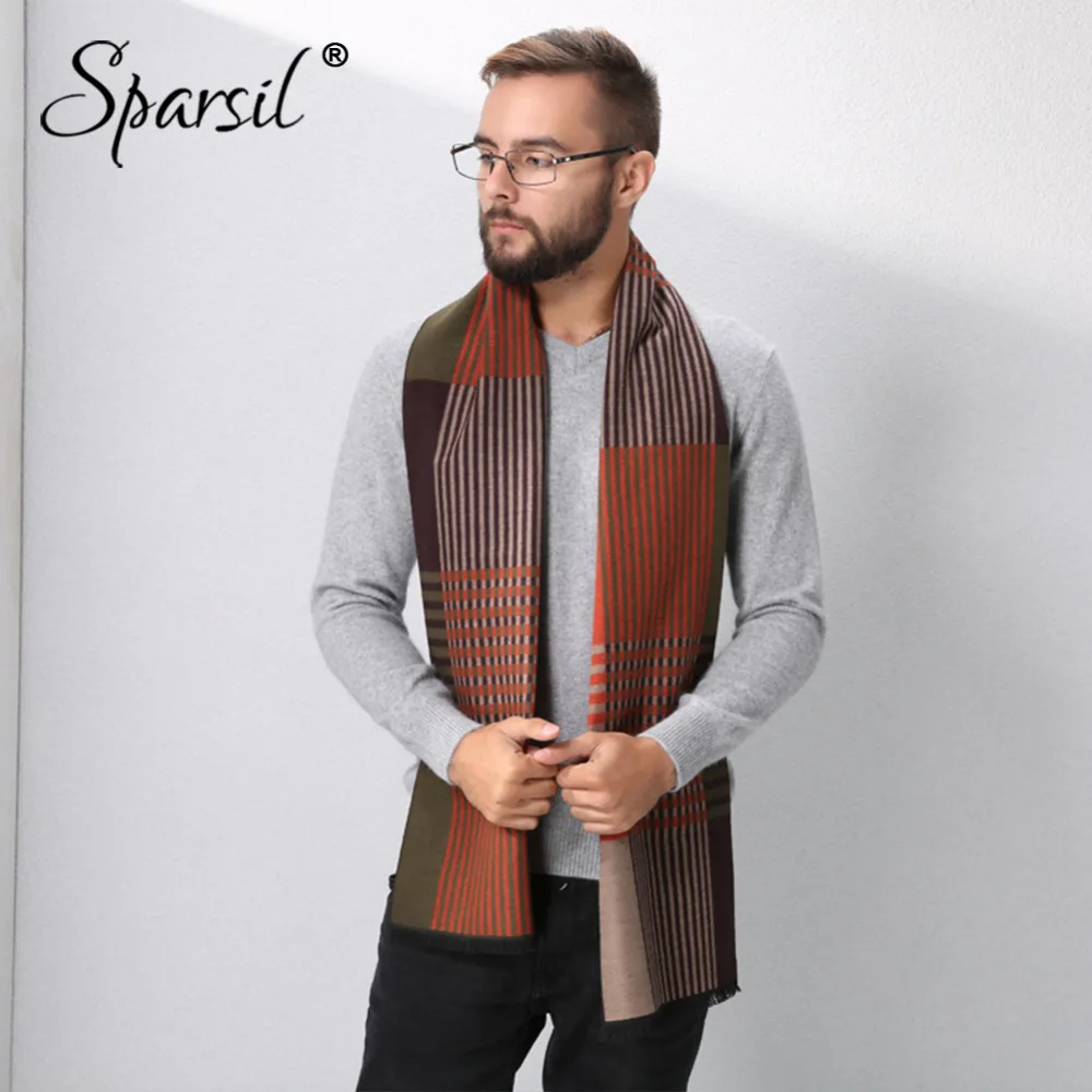 Sparsil Men Warm Winter Essential Cashmere Scarf Chic