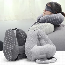 

Multifunctional U-shape Pillow with Blindfold Filling Foam Particle Neck Eye Protection Pillows Home Office Travel Using Cushion