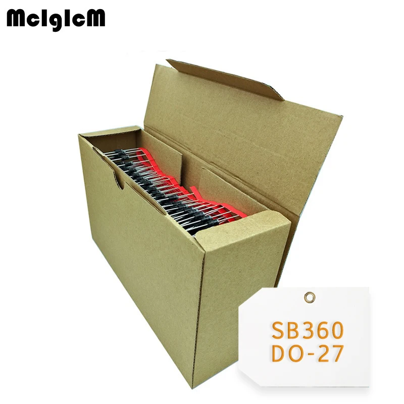 MCIGICM 1000 шт DO-27 3A 60V do-201ad диод Шоттки SB360 сквозное отверстие DO-201AD | Электронные