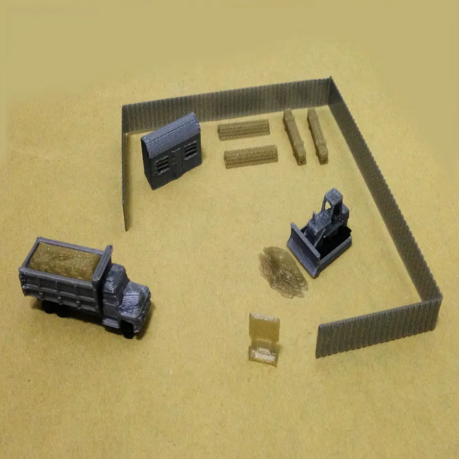 

12pcs/set Train railway model scene Z ratio 1:220 Road engineering scene accessories set