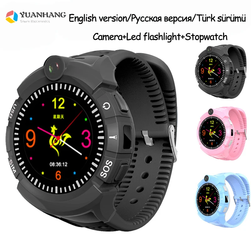 

Smart GPS LBS Tracker Locator SOS Call Remote Camera Monitor Anti-Lost Kids Student Phone Touch Round Screen Watch WristWatch