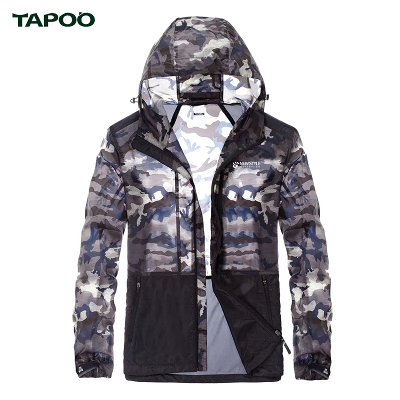 TAPOO Men Tactical Hooded Jacket Summer Breathable Ultra thin Quick