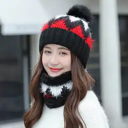 GBCNYIER мать кепки и шарф теплые зимние Twinset открытый утепленная одежда ветрозащитный шарф толстый вязаный хлопок шляпа женский