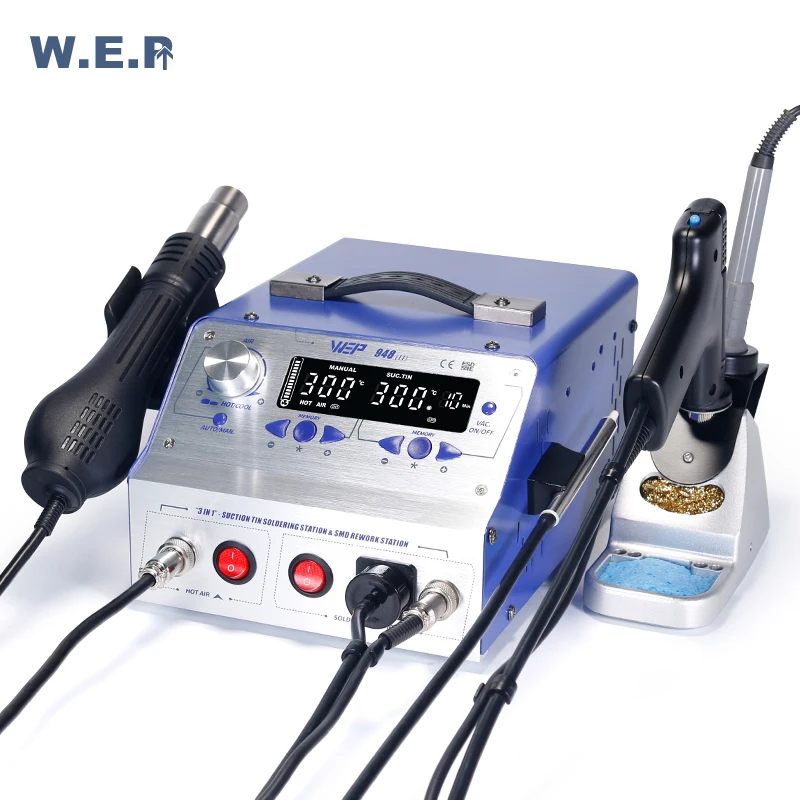 WEP 948-II Rework Station Hot Air Gun Sucker Tin Gun Soldering Iron Suction pen 4In 1 Soldering Station WEP 948-II Rework Station Hot Air Gun Sucker Tin Gun Soldering Iron Suction pen 4In 1 Soldering Station