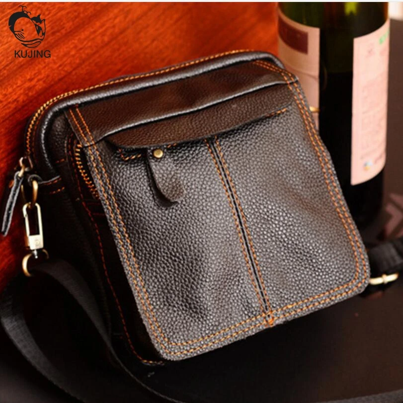 

KUJING leather men bag high-quality wear-resistant multi-purpose Messenger bag high-end business travel leisure package