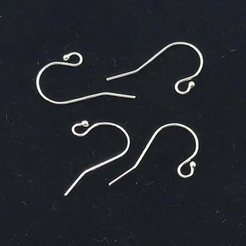 

HOT 200PCS diy jewelry accessories materials wholesale S925 sterling silver simple S-shaped ear hook ear pin with ball ear hook