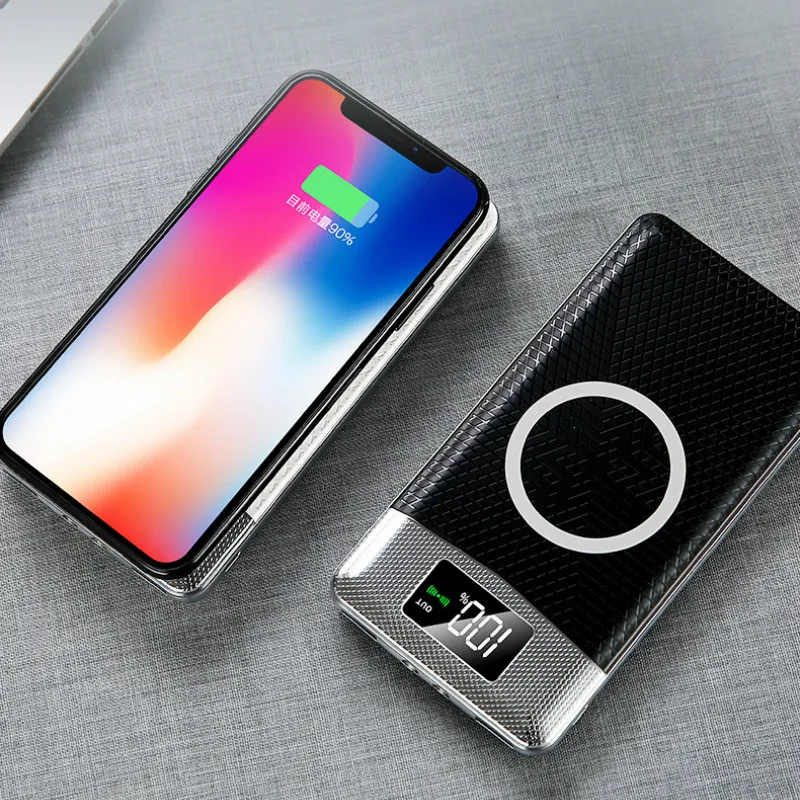 Luxury Wireless Power Bank 8000mAh Dual USB Mobile Power Wireless Charger Bateria External Portable With LED Light For Xiaomi Luxury Wireless Power Bank 8000mAh Dual USB Mobile Power Wireless Charger Bateria External Portable With LED Light For Xiaomi