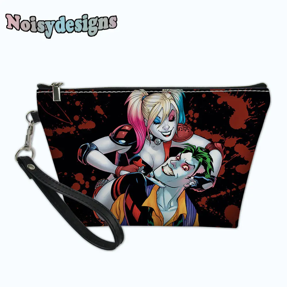 

Cosmetic Bag Functional Bag for Women Girls Makeup Joker Harley Quinn Pattern Print Makeup Pouch Case Toilet Zipper Pochette