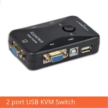 2 порта USB KVM переключатель руководство VGA коммутатор 2 хост общий дисплей мышь и клавиатура 1920*1440 FJ-2UK