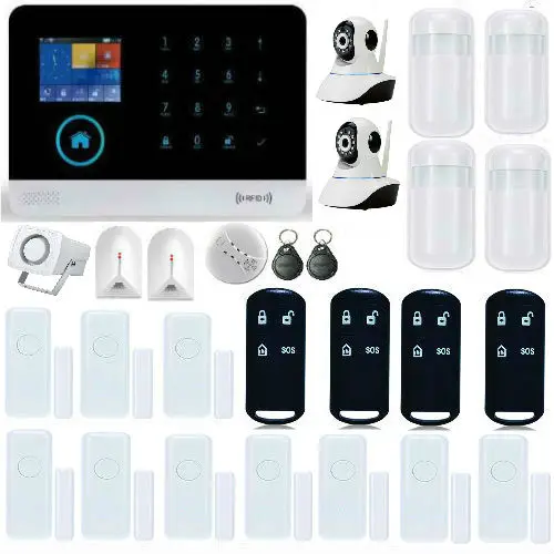 Yobang Security-IOS Android APP Control RFID Tags Intelligent Security Network Camera Glass Break Sensor WIFI GSM Alarm System