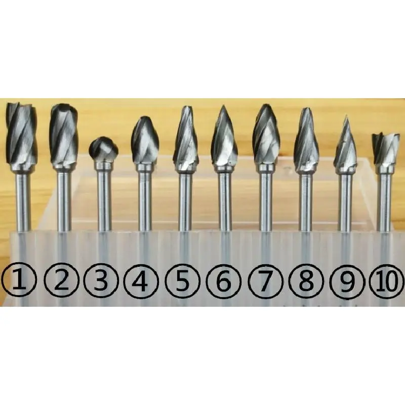 

3x6mm Coarse Tungsten Carbide Rotary Burrs Set Woodworking Tools DIY Root Carving Grinder Grinding Head Engraving Milling Cutter