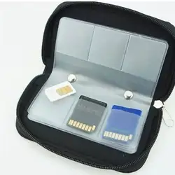 Черный 22 слота SD SDHC MMC CF MicroSD карта памяти чехол держатель кошелек